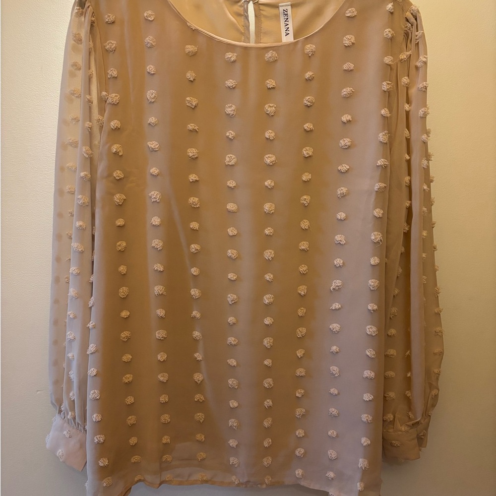 Zenana Outfitters Tan Blouse